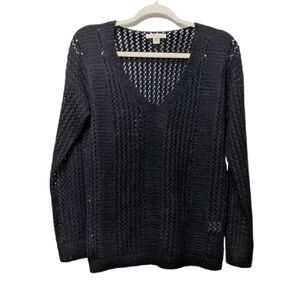 COZY CASUAL Open Knit V-Neck Sweater S/M